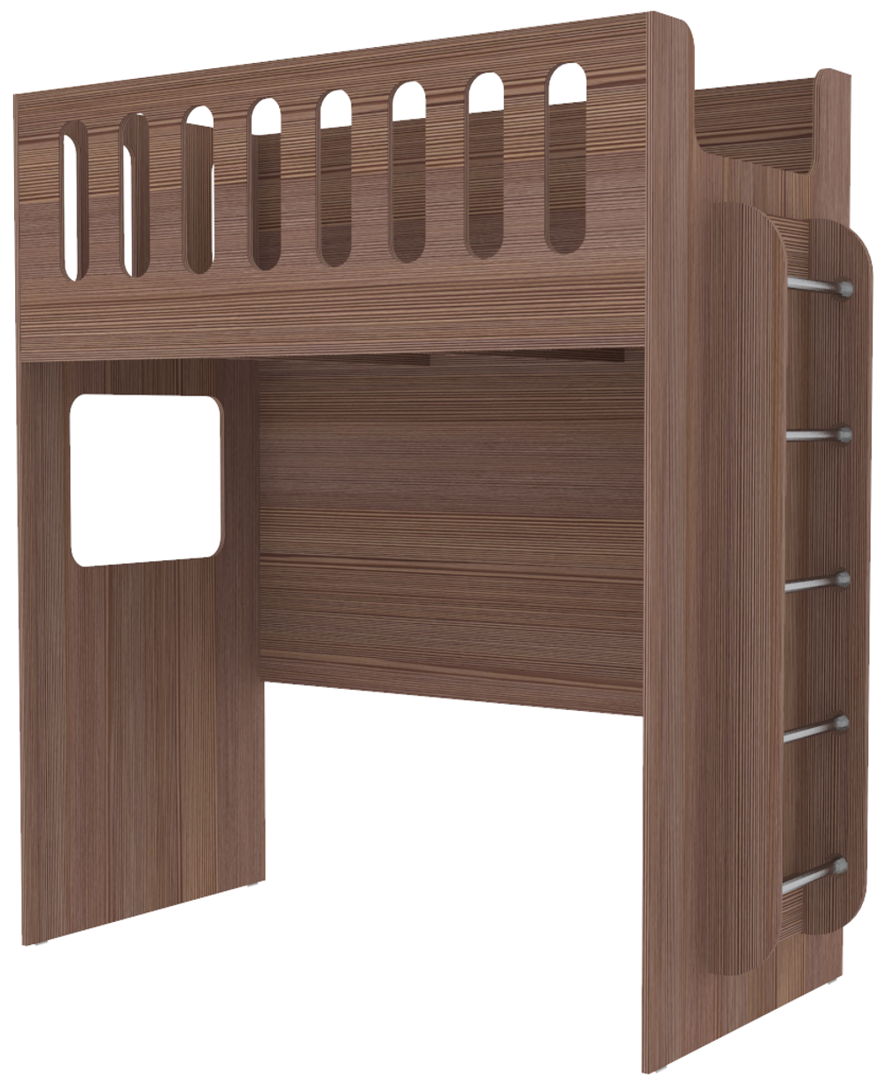 Кровать-чердак КарИВи с нишей ДС-27 80x180 Бодего Темный