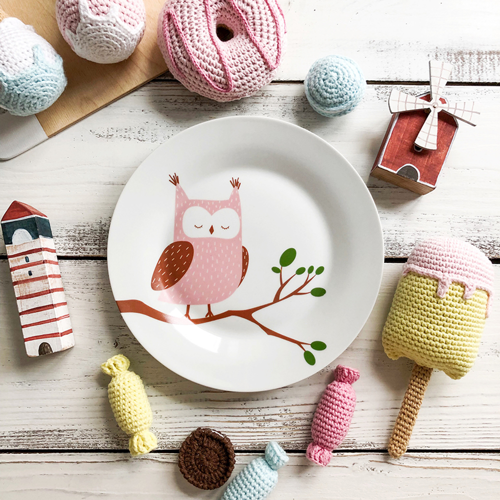 Тарелка «Совушка» 20 см фарфор