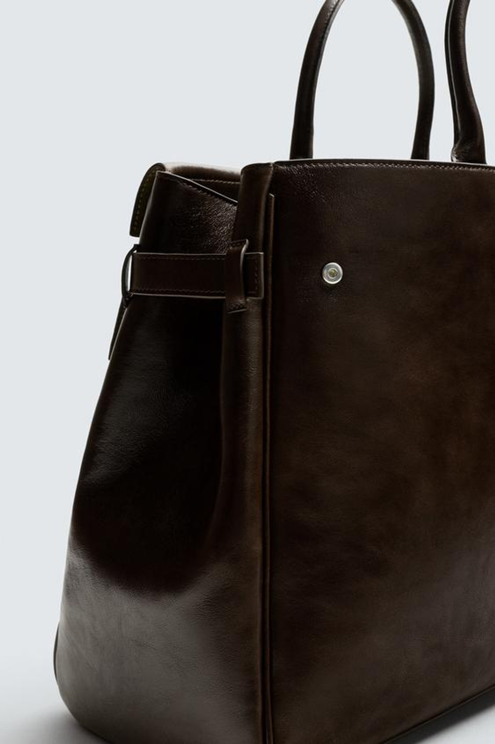 ZARA КОЖАНАЯ СУМКА, КОРИЧНЕВЫЙ