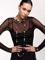 Чокер "Chess queen" с черным агатом Silver