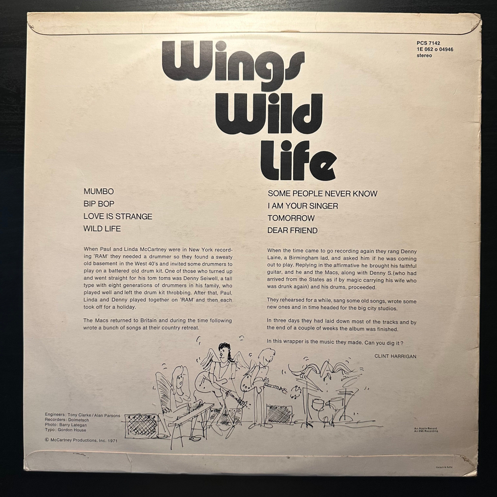 Wings - Wild Life (Англия 1971г.)