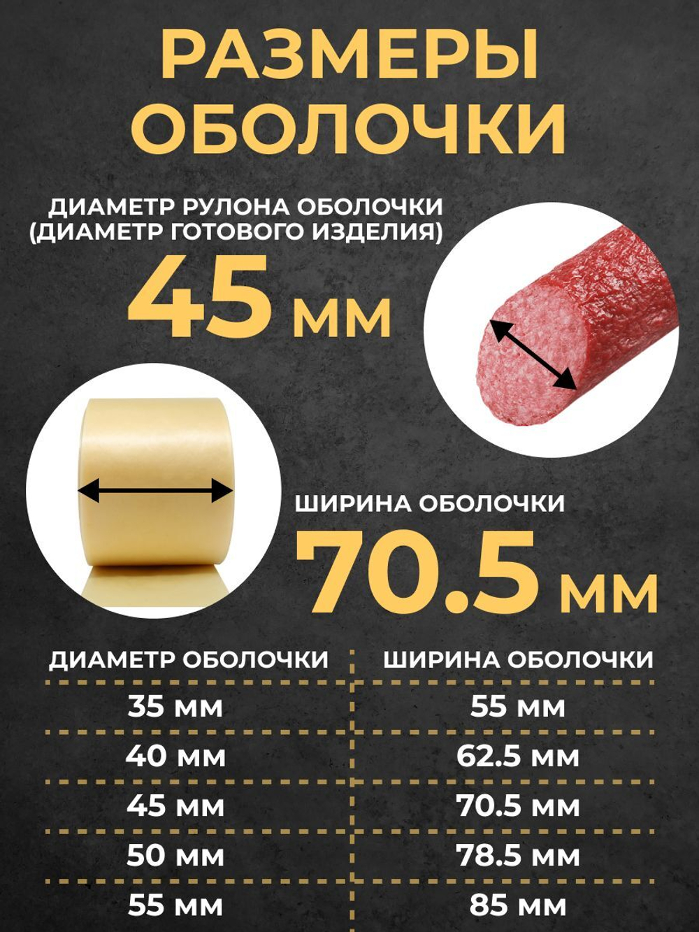 Коллагеновая оболочка для колбас натуральная 10 метров, 45 мм