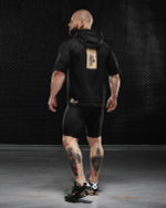 Мужская футболка с капюшоном Olimp hoodie T-shirt Gold Series Black