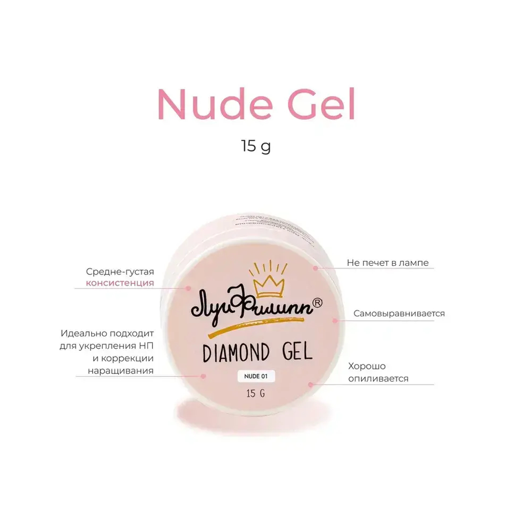 Гель Nude Diamond прозрачный Луи Филипп 15g