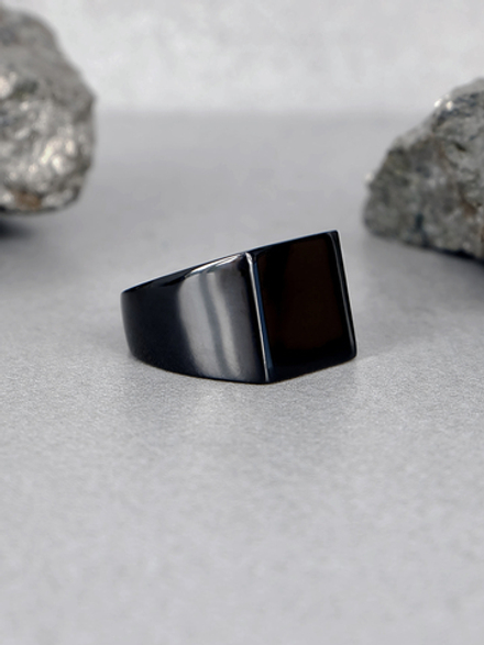Печатка из стали "Черный квадрат"
