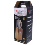 Набор ножей «SHEF» 6предметов (5ножей+подставка), золотая ручка