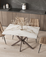 Стол раскладной Marmer 120-180*80*76 керамика капучино