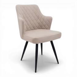 Стул поворотный "Хант 360" (арт. 345П), велюр Бренди В03 бежевый, ножки круглые черные.