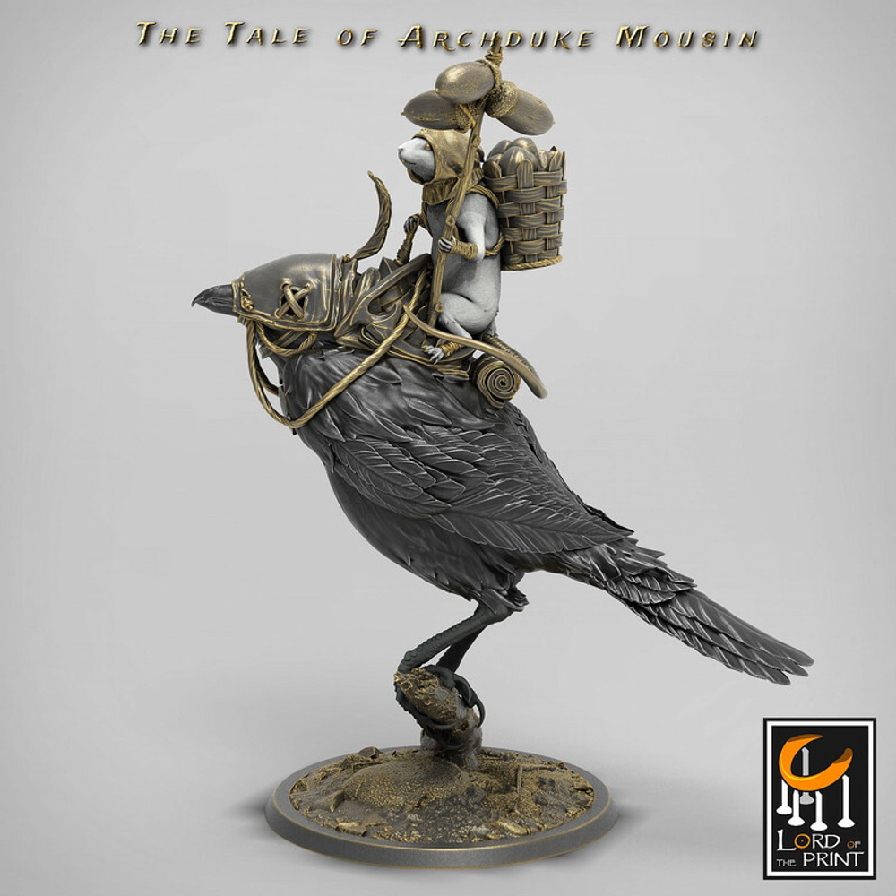 Крыса scaven rat Друид Шаман Маг Волшебник мышь на птице миниатюра для dnd, днд, pathfinder, фентези, Настольная игра, НРИ, Варгейм, РПГ