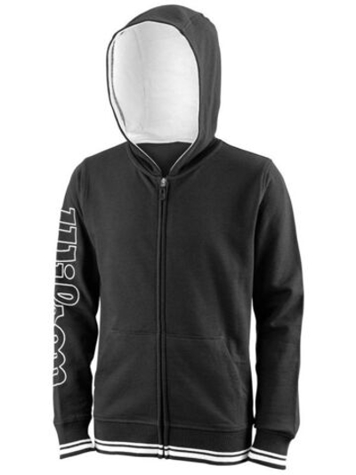Кофта для мальчика теннисная Wilson Y Team II FZ Hoody - black