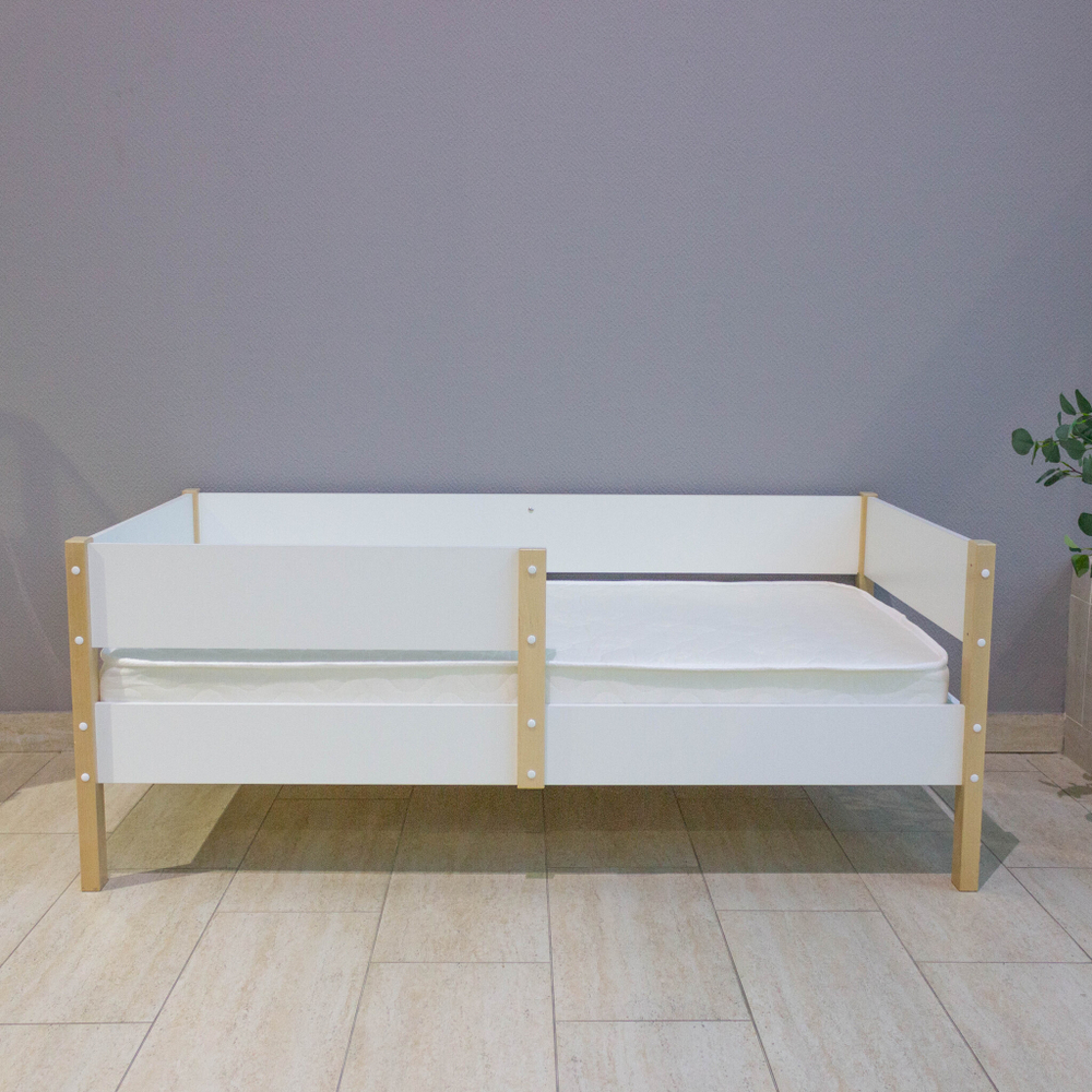 Кровать подростковая "МК-12" 160*80 см., белая/натуральный