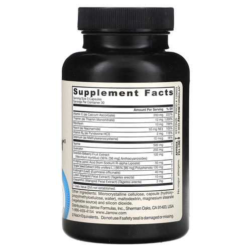 Jarrow Formulas, веганский оптимизатор зрения, 90 растительных капсул