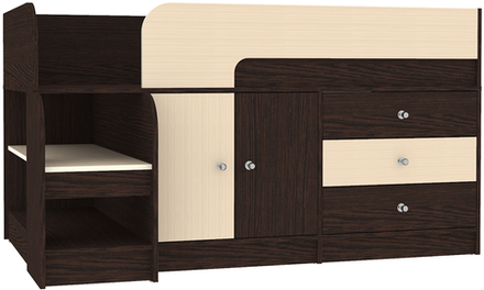 Кровать-чердак КарИВи Астра 9, 1 Венге  Дуб Молочный