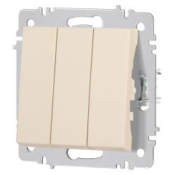 Выключатель Intro Accent 6-106-02 тройной, 10А-250В, IP20, СУ, AL/CU, сл.кость | Intro