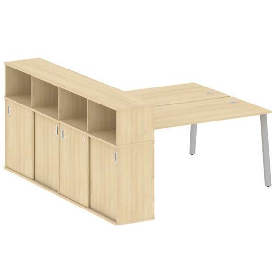 Метал Систем Рабочая станция с шкафом-купе на А-образном м/к БА.РС-СШК-4.4 Т