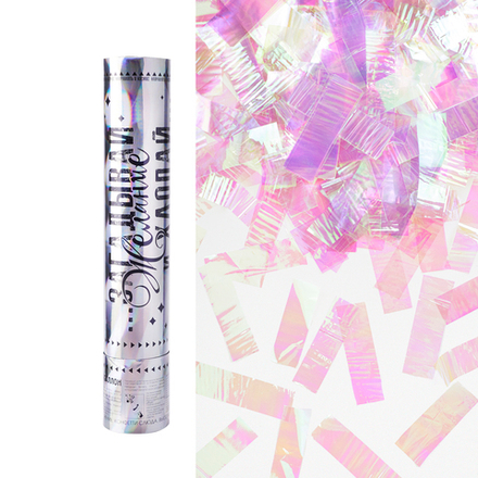 Пневмохлопушка (12/30 см), Загадай Желание!, Прямоугольники фольга, Хамелеон, Хамелеон, 1 шт