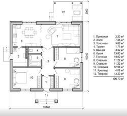 Проект Дома 106,7 кв. м К-117