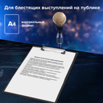 Доска-планшет BRAUBERG "NUMBER ONE" с прижимом А4 (228х318 мм) картон/ПВХ черная (6 штук в упаковке)