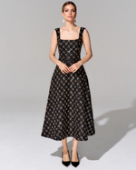 Платье длины миди из премиального твида