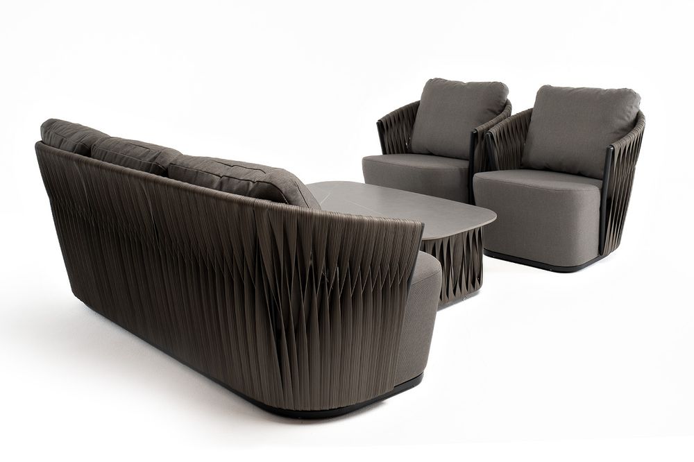 "Флоренция" лаунж-зона из искусственного ротанга, цвет графит