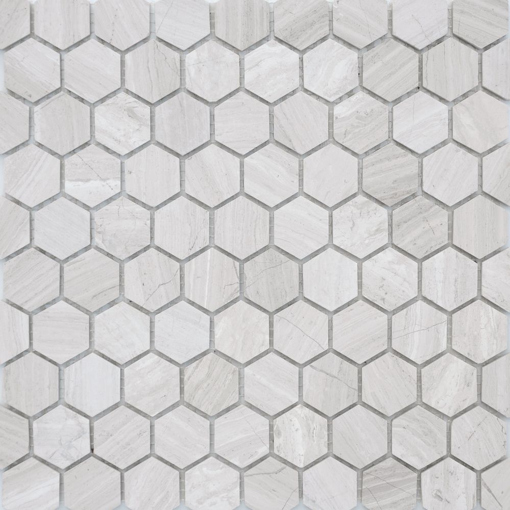 Мозаика Travertino silver MAT hex 18x30x6 (ПУ)