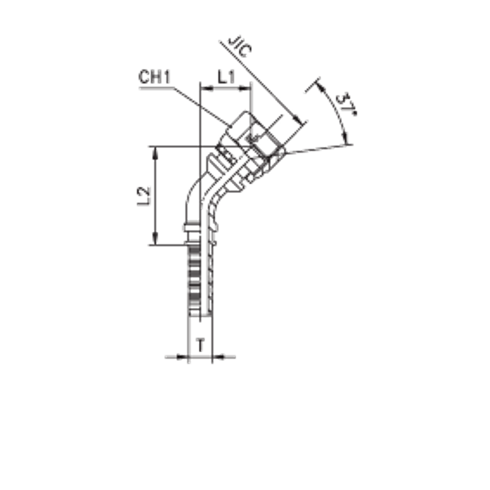 Фитинг DN 05 JIC (Г) 7/16 (45) CAST