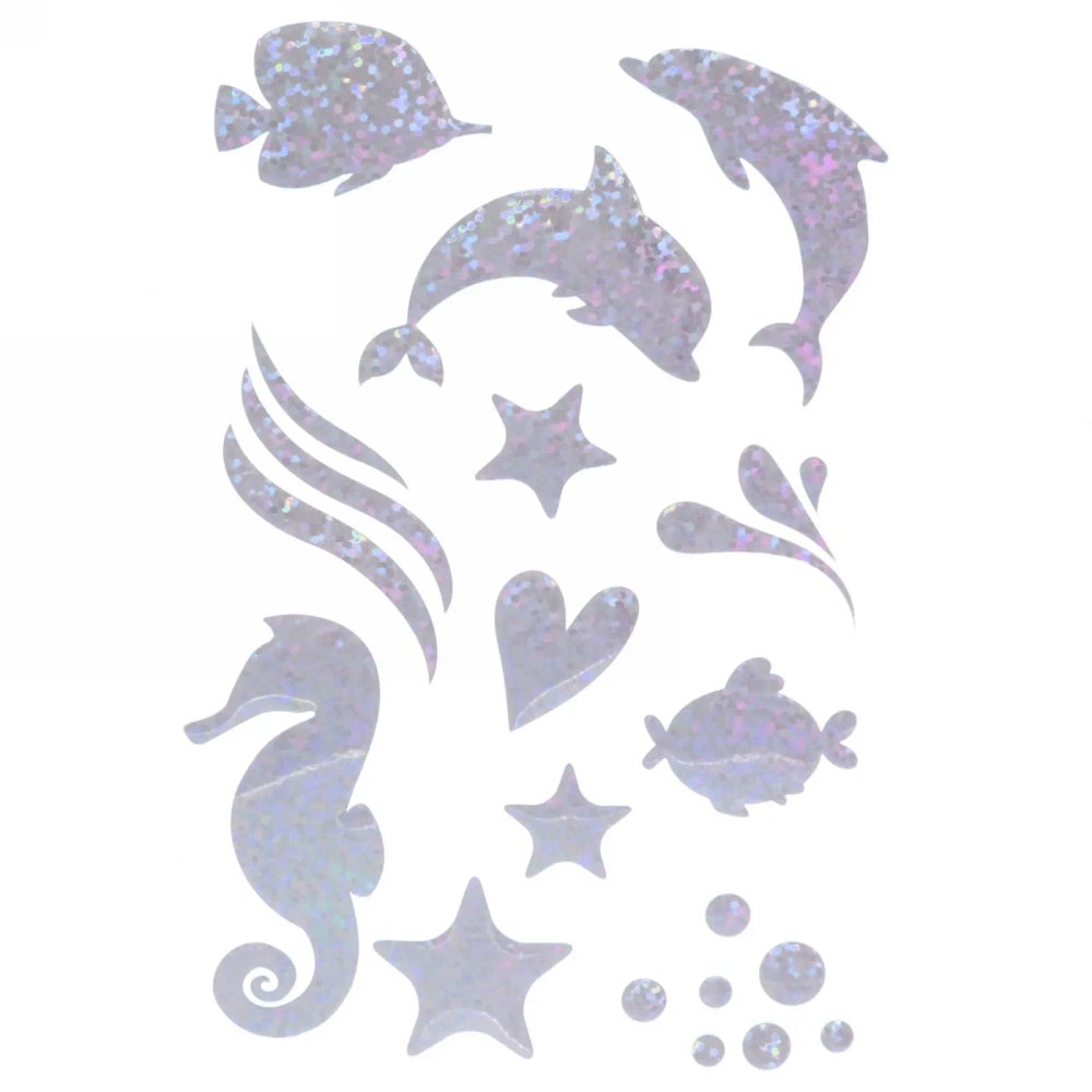 Наклейки декоративные в наборе 19*10см «Блестящий бум-Морская жизнь»