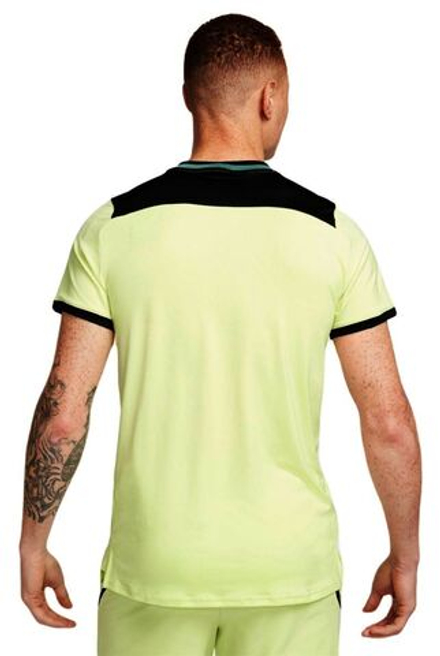 Мужская теннисная футболка Nike Court Dri-Fit Advantage Top - light lemon twist/black/bicoastal/black