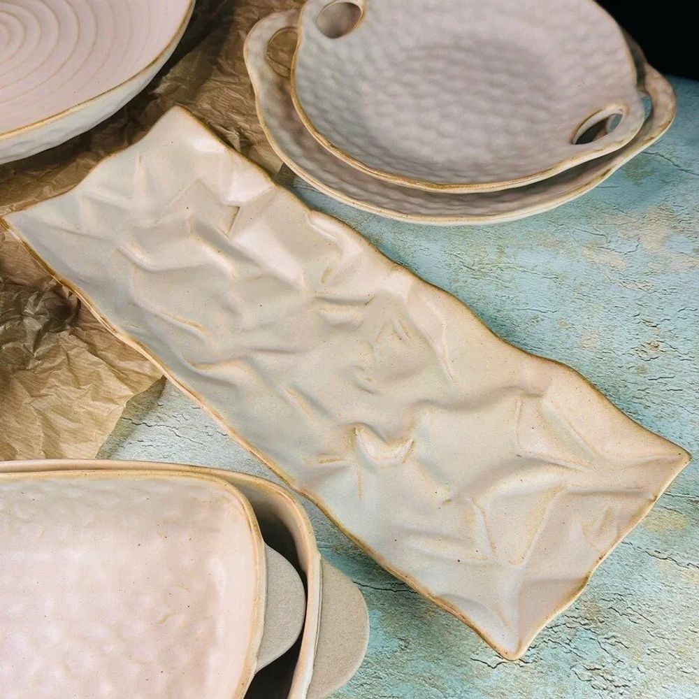 Lenardi 205-710 Прямоугольное блюдо 37см ДЮНА в под.уп.(х24)Фарфор