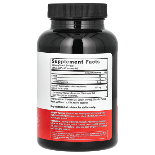 Force Factor, концентрат голубики, 500 мг, 90 капсул