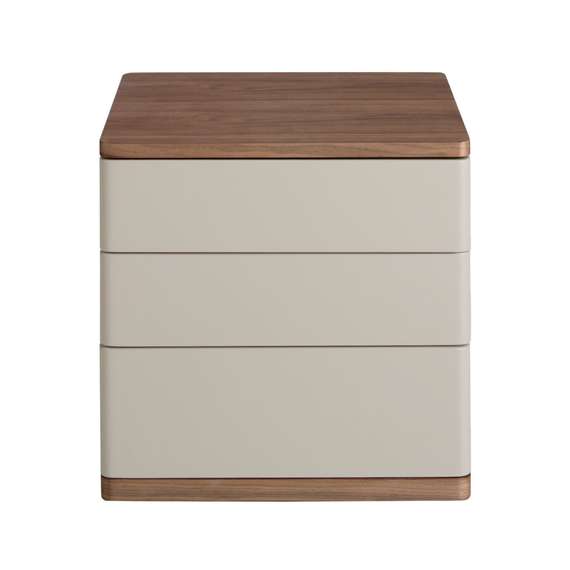 Прикроватная тумбочка 7166/MB2320NS из серого лака и шпона ореха