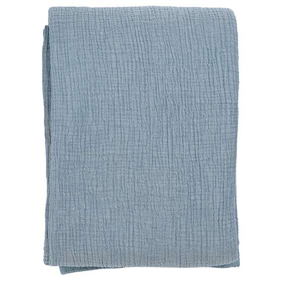 Покрывало двухстороннее из многослойного муслина джинсово-синего цвета из коллекции essential, 180х250 см