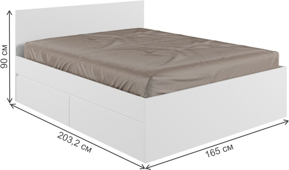 Кровать двуспальная Мадина, спальное место 160х200, материал ЛДСП