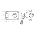 Замок накладной дверной, Зенит, 3Н1-3-1, 00-00000636, чер