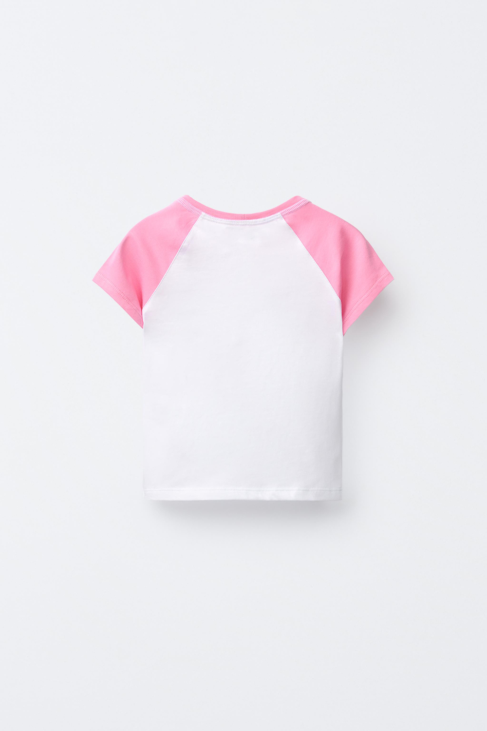 ZARA ФУТБОЛКА С РУКАВАМИ РЕГЛАН, РОЗОВЫЙ/БЕЛЫЙ