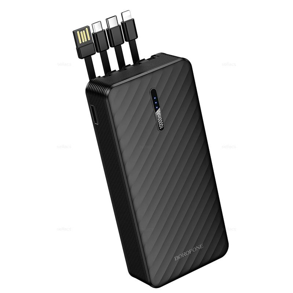 Borofone BJ84A Smooth портативный аккумулятор с 4 кабелями (20000mAh) (black)