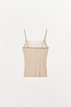 ZARA ТОП НА БРЕТЕЛЯХ SOFT, ЦВЕТ РОЗОВОГО ДЕРЕВА