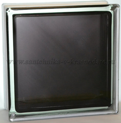 Стеклоблок черный гладкий окрашенный изнутри  Vitrablok  19x19x8