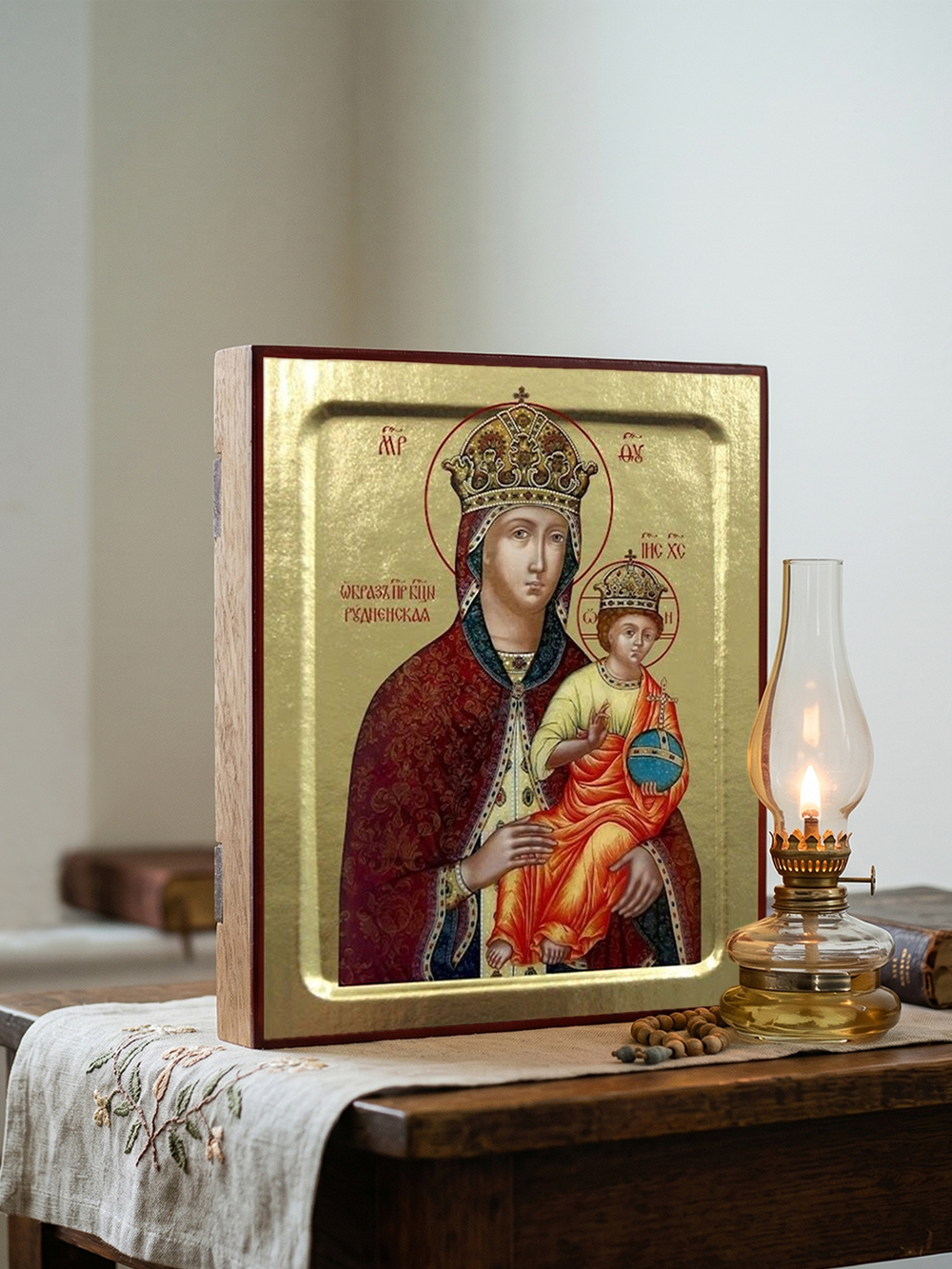 Икона Пресвятой Богородицы, Рудненская на дереве: 125 х 160 (Синопсисъ)