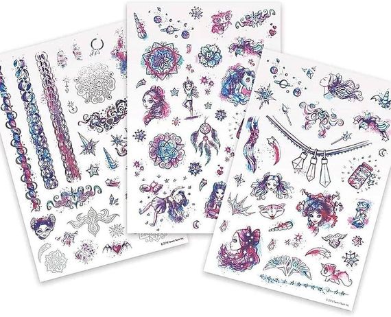 Набор для творчества - временные татуировки для девочки (3 листа)