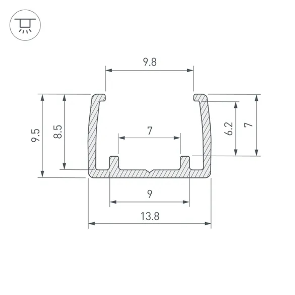 Профиль COB-GERM-8-L1000 (Arlight, Пластик) 032363