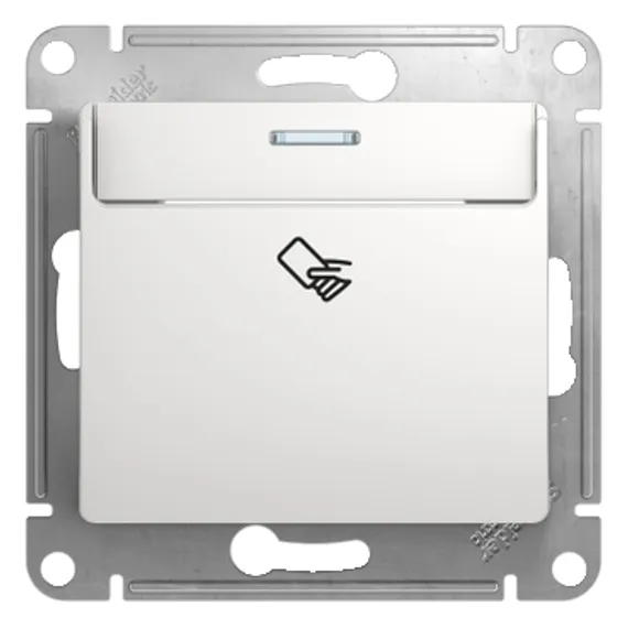 Выключатель карточный 1-кл. 1мод. СП Glossa 10А IP20 (сх. 6) механизм бел. SE GSL000169