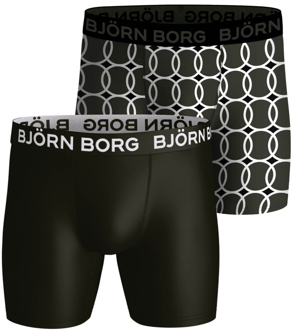 Боксерки теннисные Bjorn Borg Performance Boxer 2P - green/ print