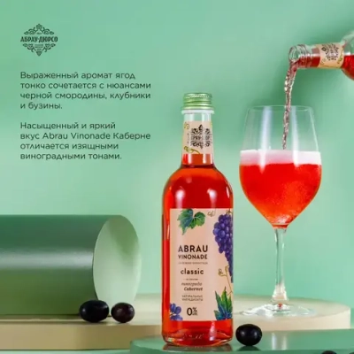 Газированный напиток Abrau Vinonade со вкусом Каберне, 375 мл