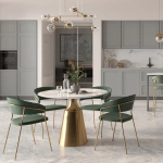 Комплект из 4-х стульев Bradex Home Turin чёрный с золотыми ножками