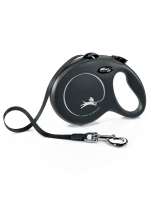 Поводок-рулетка Flexi New Classic L. Лента 5 м. для собак до 50 кг. Черный