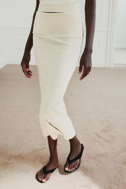 ZARA ЮБКА В РУБЧИК В СТИЛЕ РУСТИК, ЭКРЮ