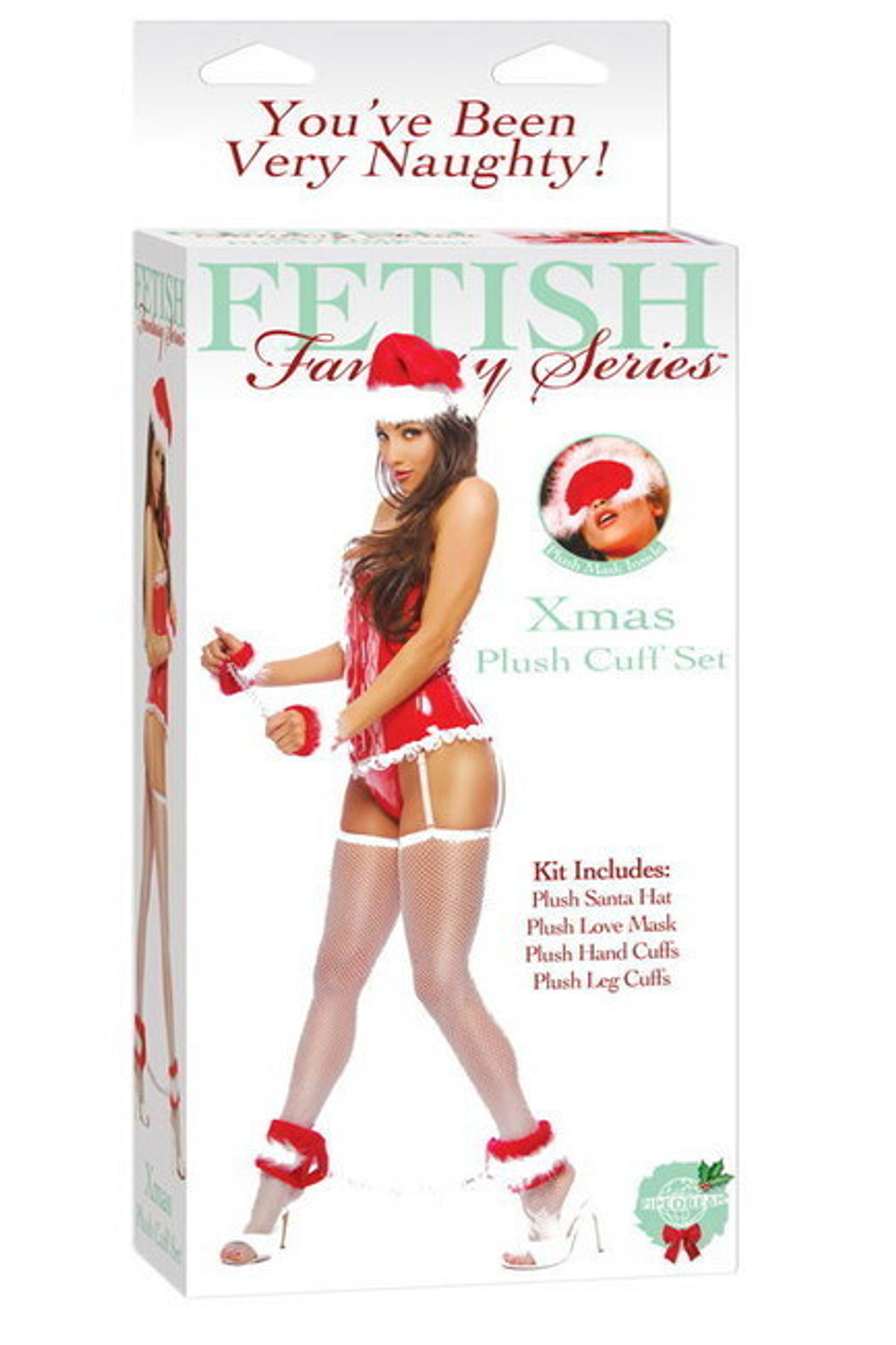 Комлпект фиксации новогодний Xmas Plush Cuff Set (Цвет: красный с белым)