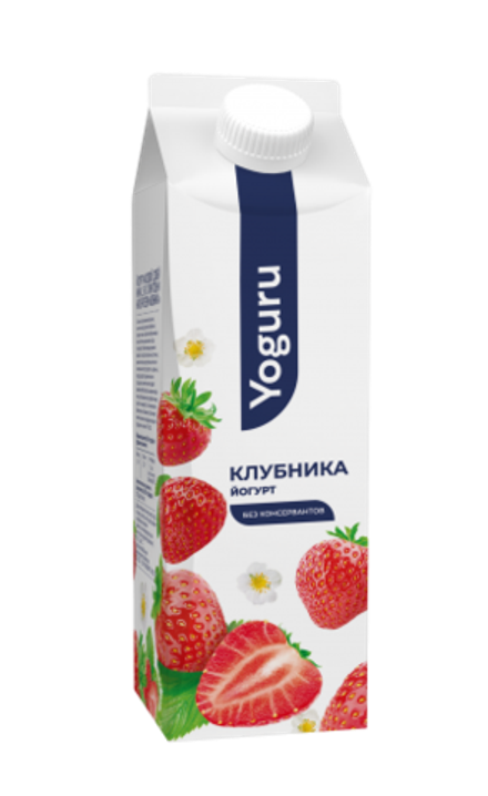 Йогурт YOGURU 1,5% пюр-пак 500гр./15шт.Клубника /Минск/