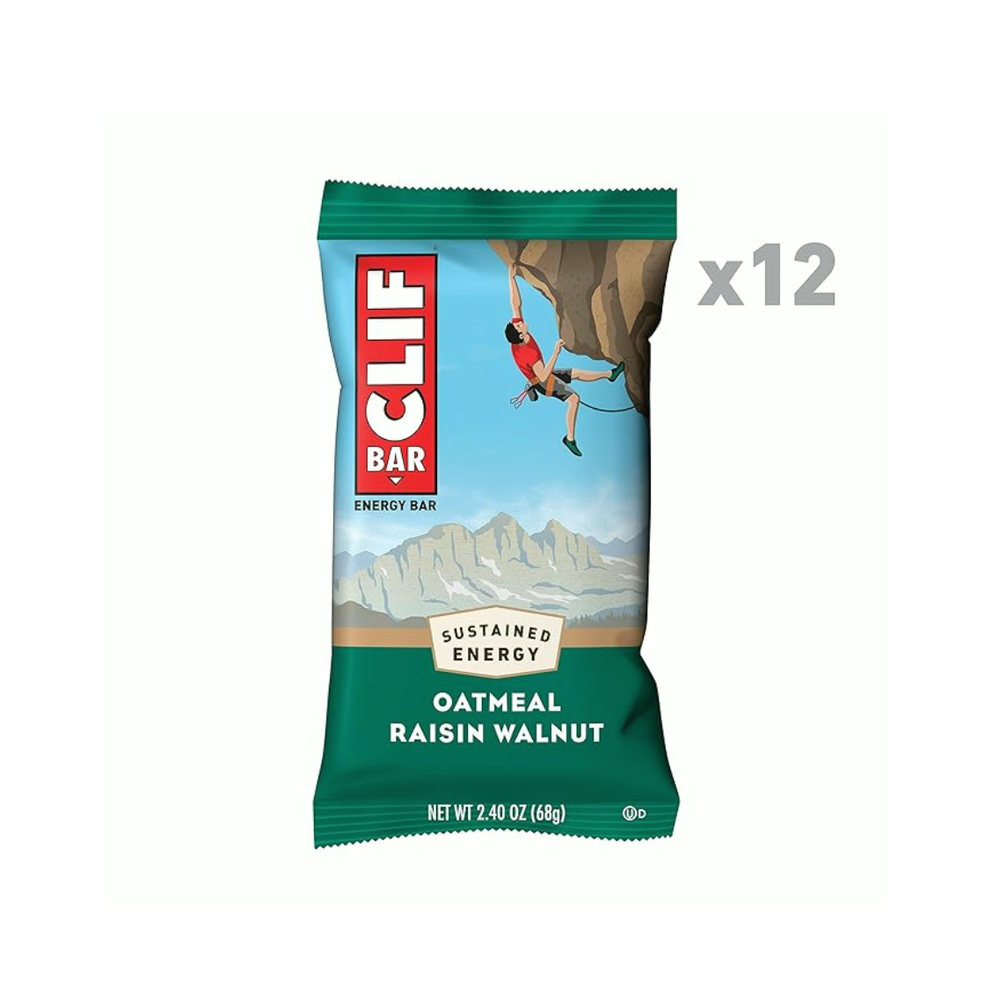 Clif Bar — Протеиновые батончики с овсянкой, изюмом и грецким орехом — изготовлено ​​из органического овса — 10 г белка — без ГМО — на растительной основе — энергетические батончики